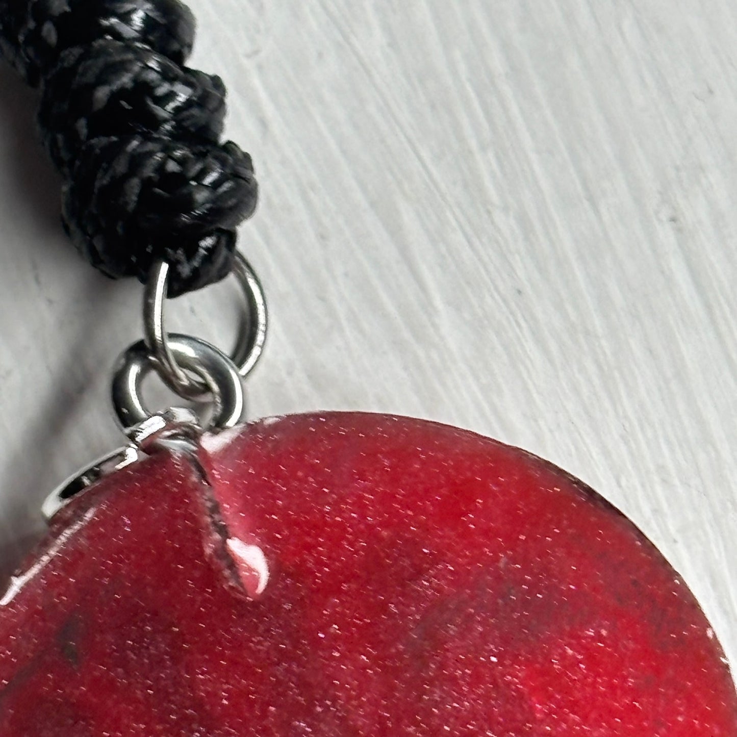 Dark Red Queen - Handmade Resin Chess Necklace