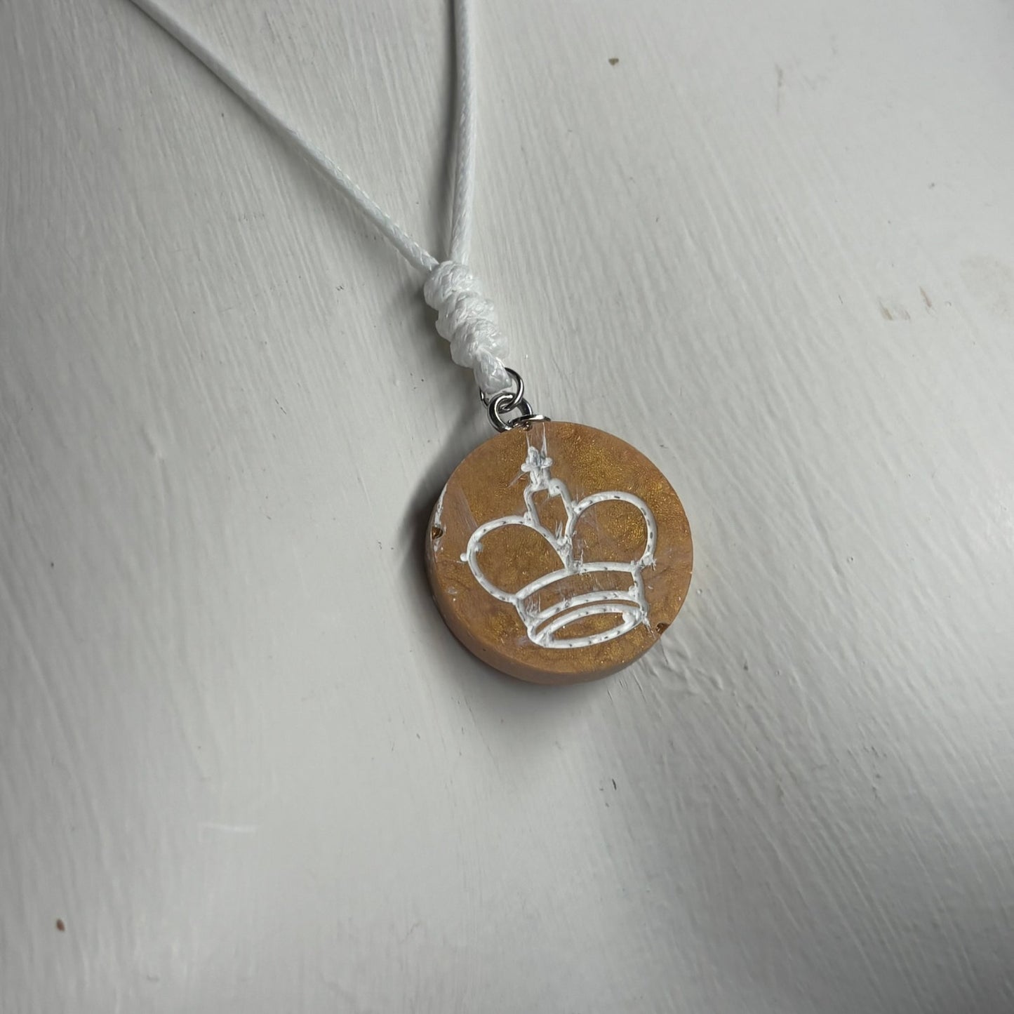 Golden Yellow King - Handmade Resin Chess Necklace