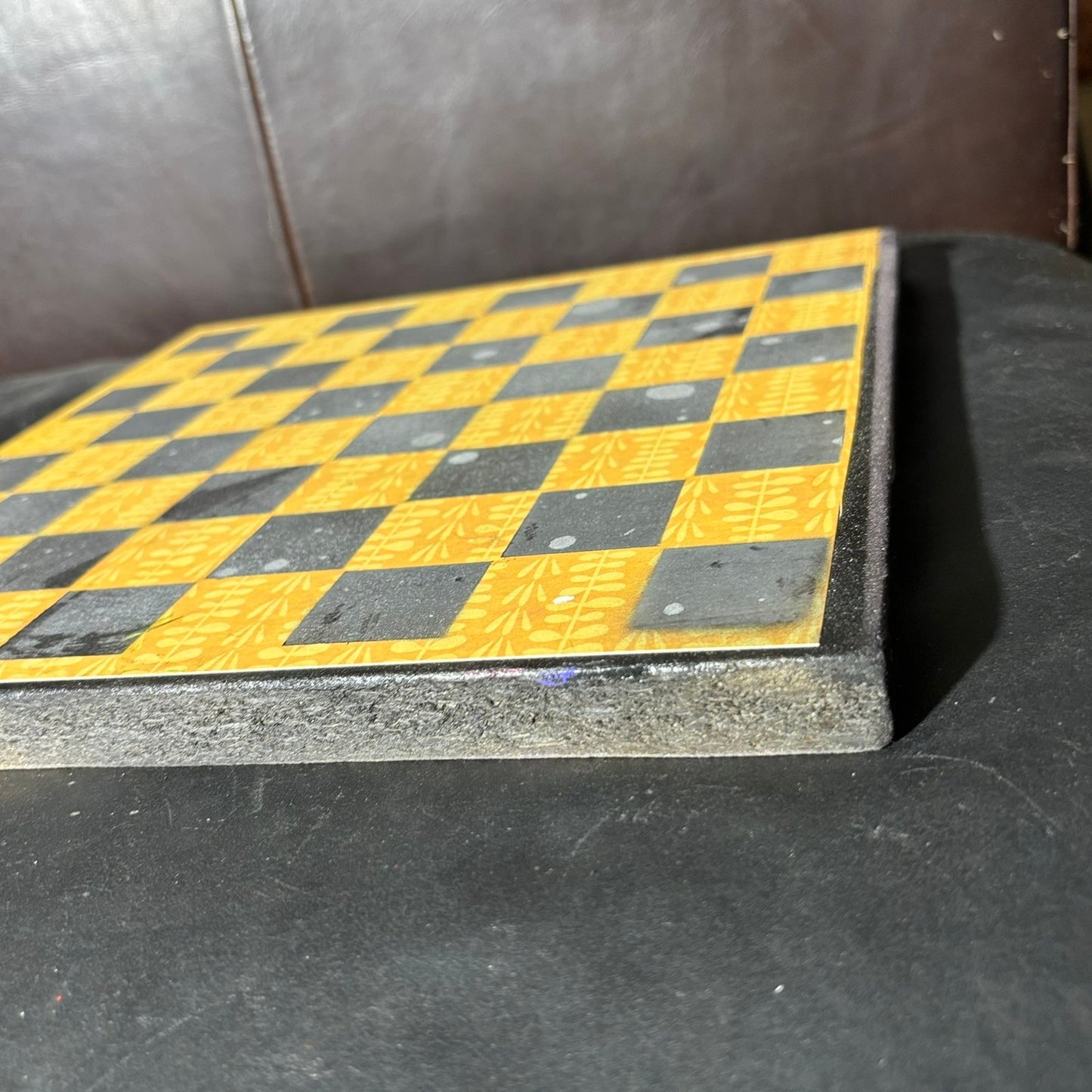 Black & Yellow Flowers - Scrapbook Chess Board