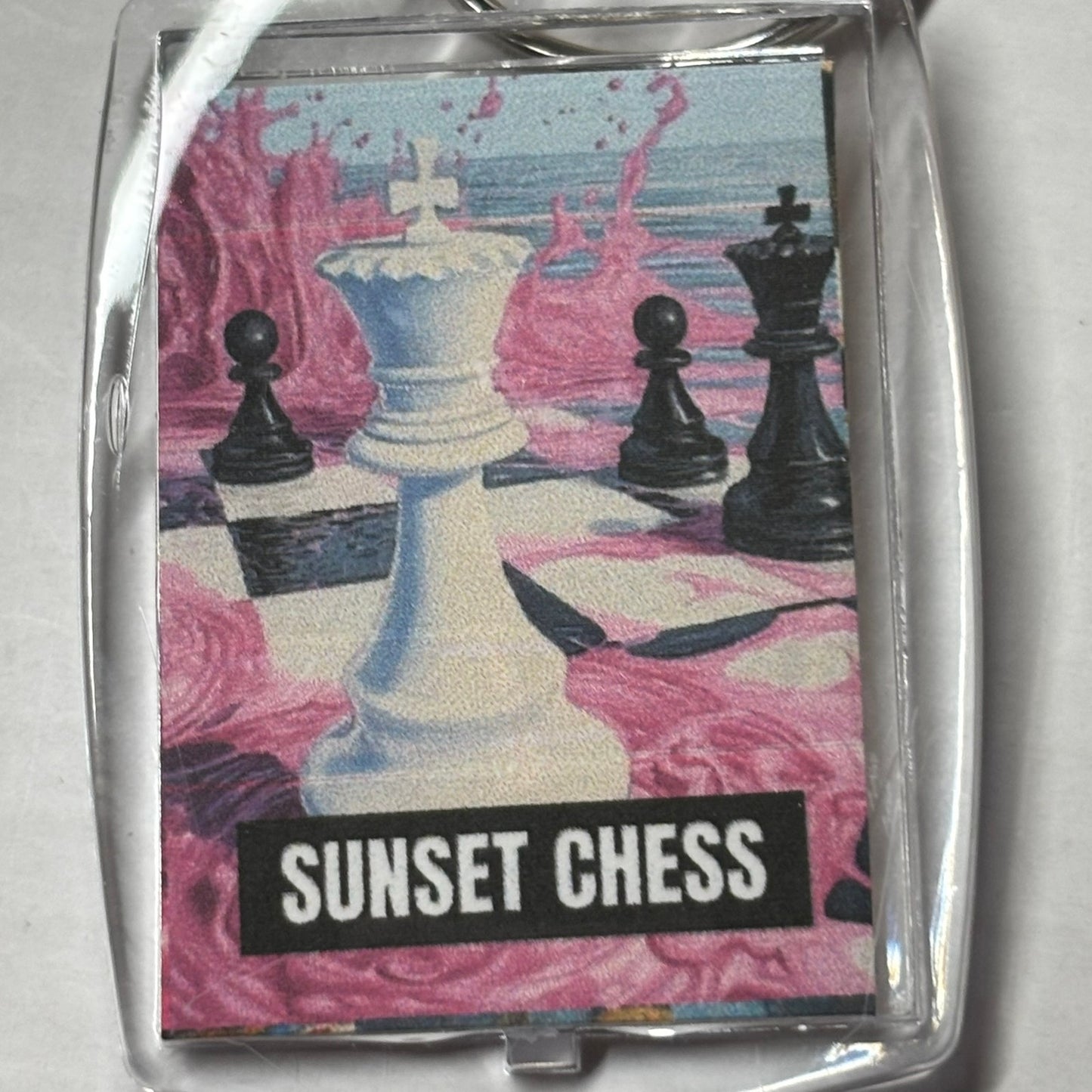 Pink Sploosh - Chess  Photo Keychain