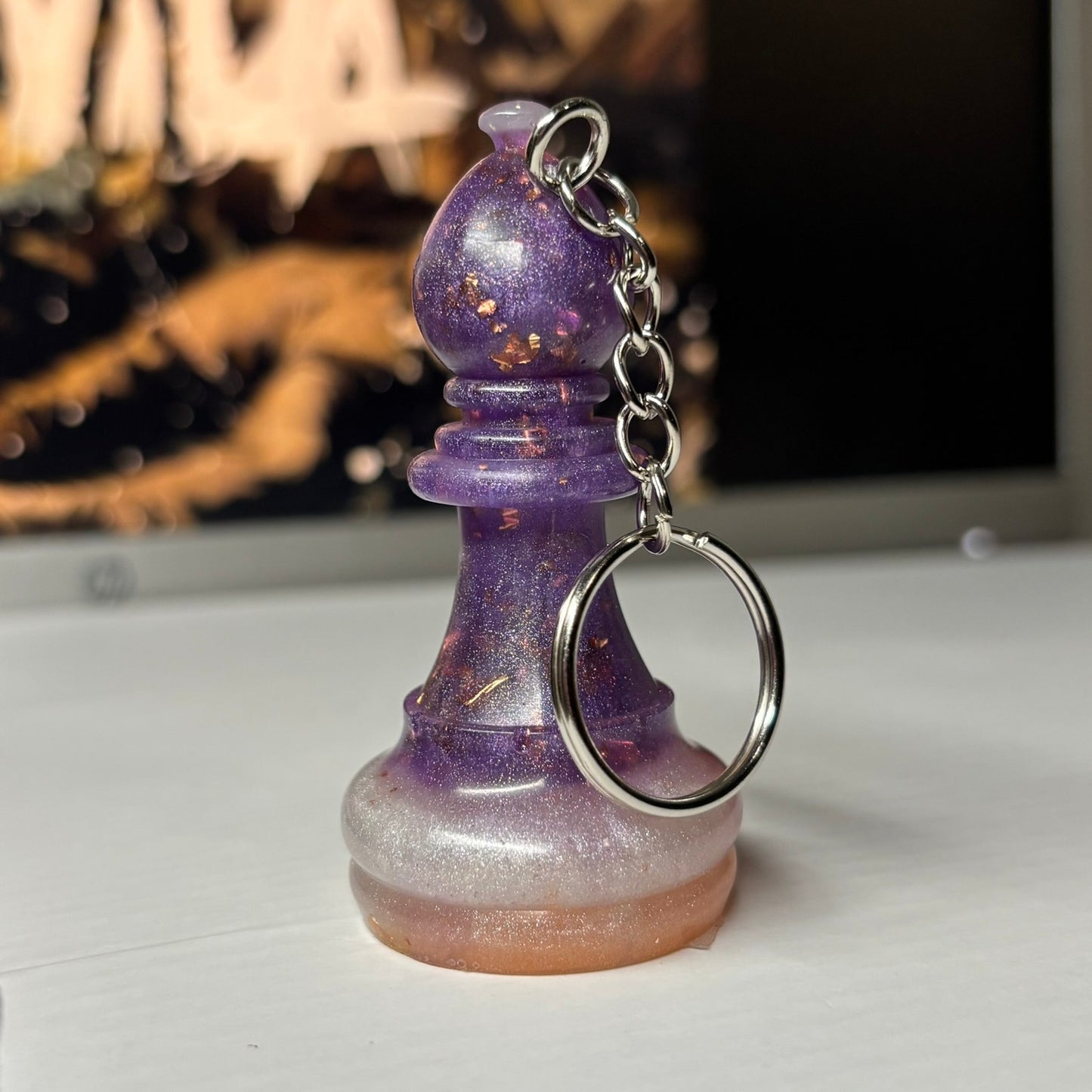 Finest Purple Bishop - Handmade Resin Keychain - Large Edition