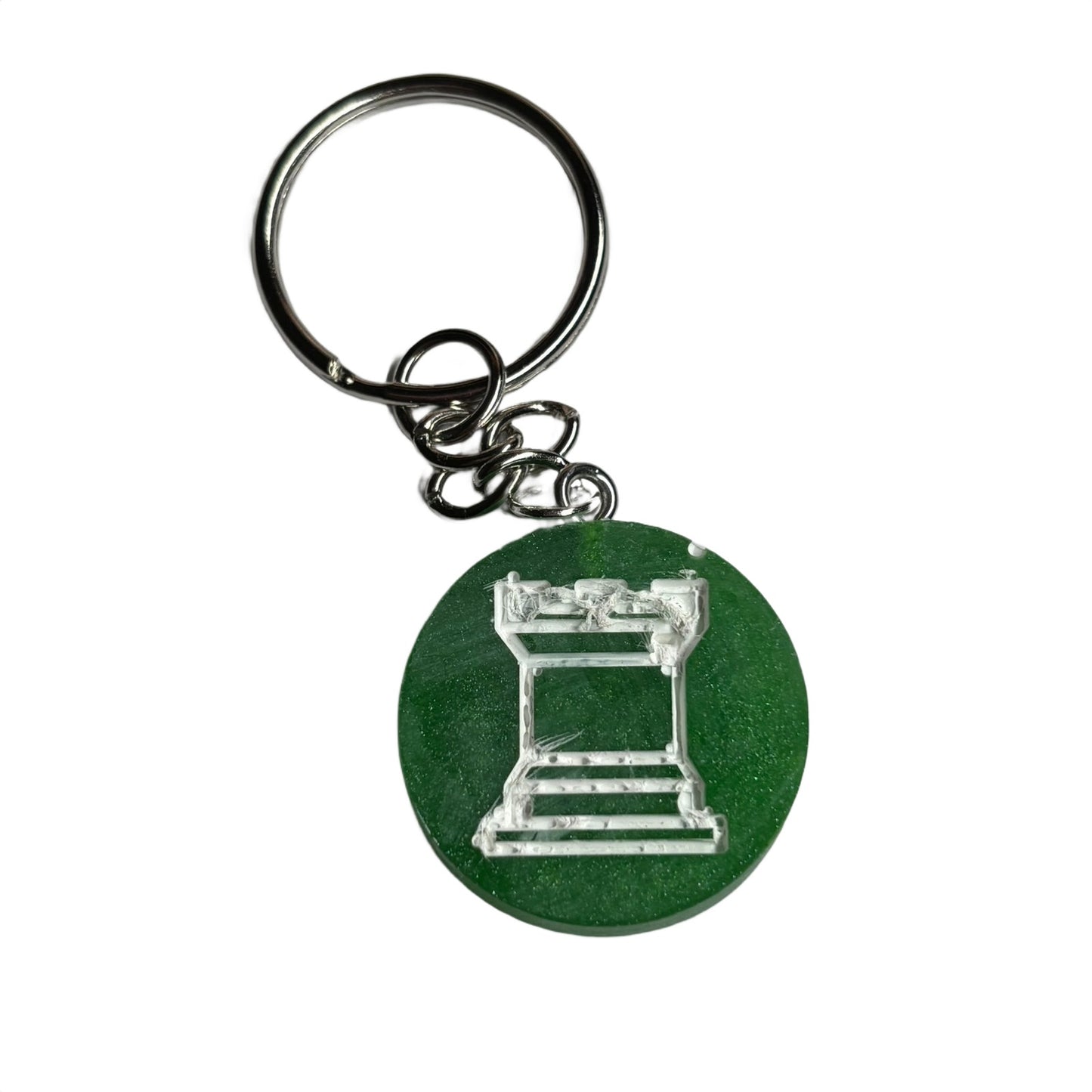 Green Rook - Handmade Resin Keychain