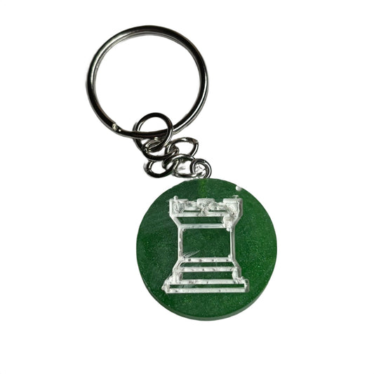 Green Rook - Handmade Resin Keychain