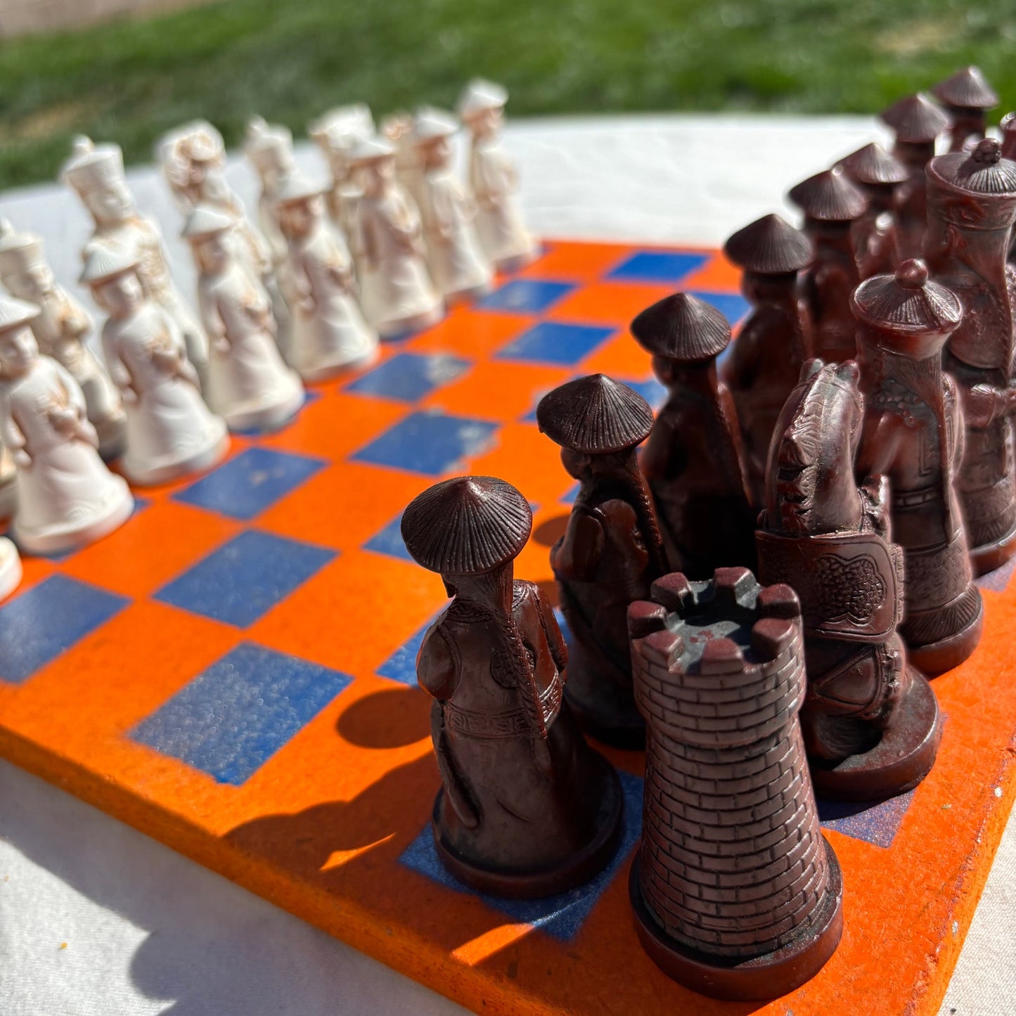 Orange Blue Chrome - Chinese Edition Chess Set