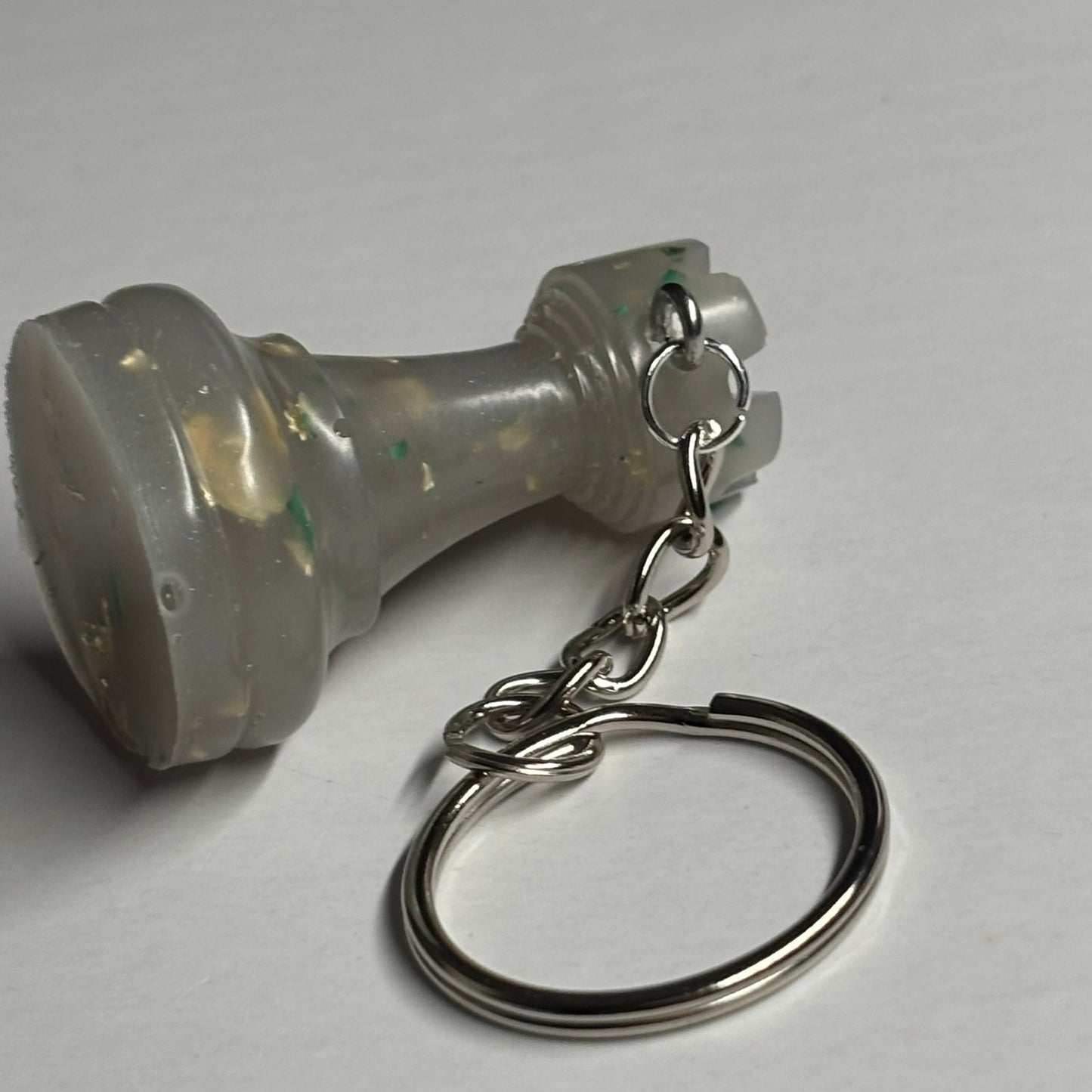 Crystal White Rook - Handmade Resin Keychain