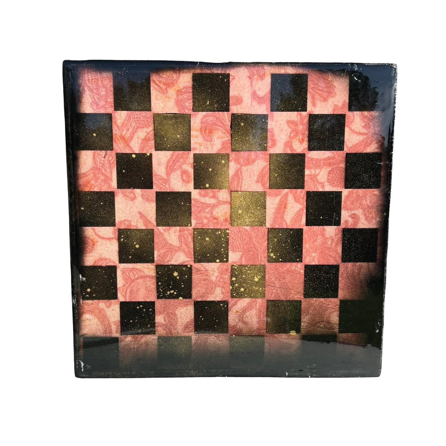 Red Velvet Pattern - Resin Coated Chess Board