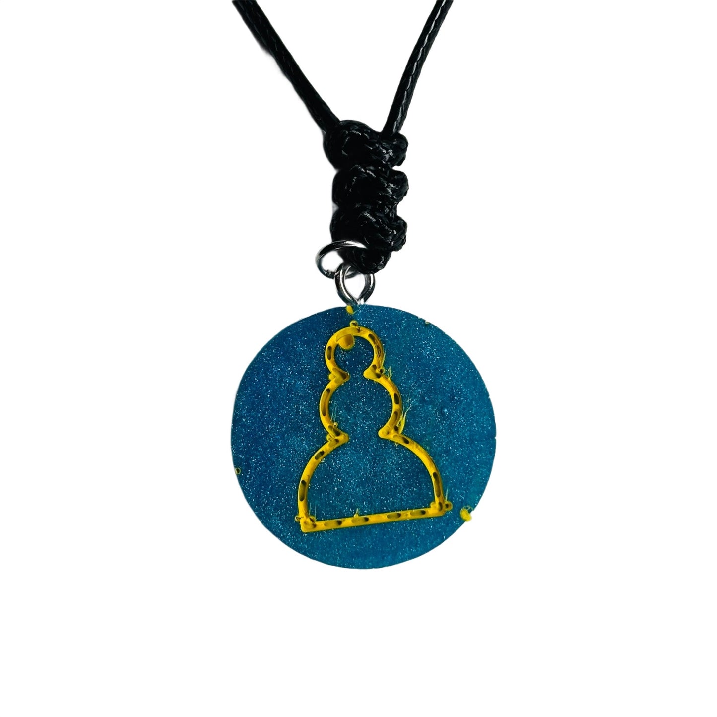 Blue Pawn - Handmade Resin Chess Necklace