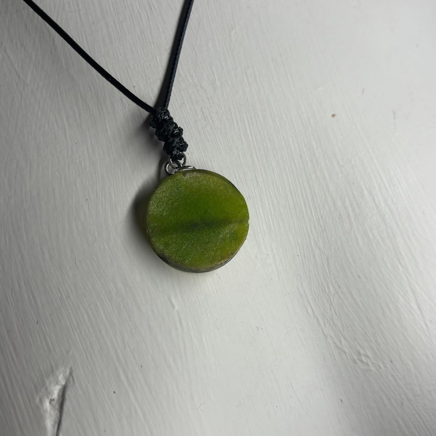 Lime Green Bishop - Handmade Resin Chess Necklace