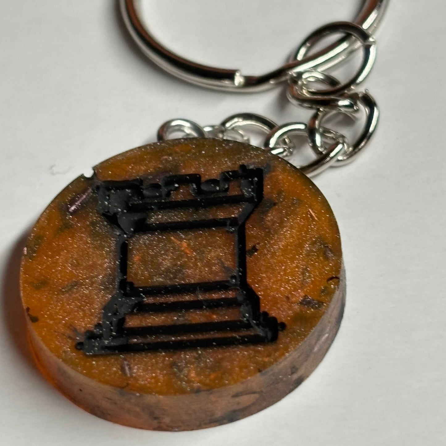 Rustic Rook - Handmade Resin Keychain