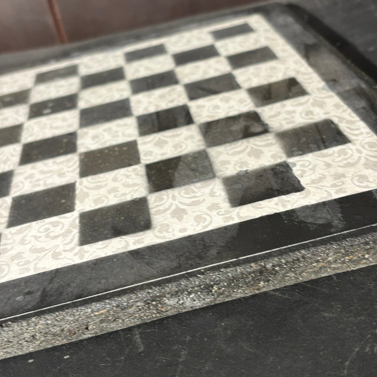 Gray & Black Gold Mist - Scrapbook Chess Board