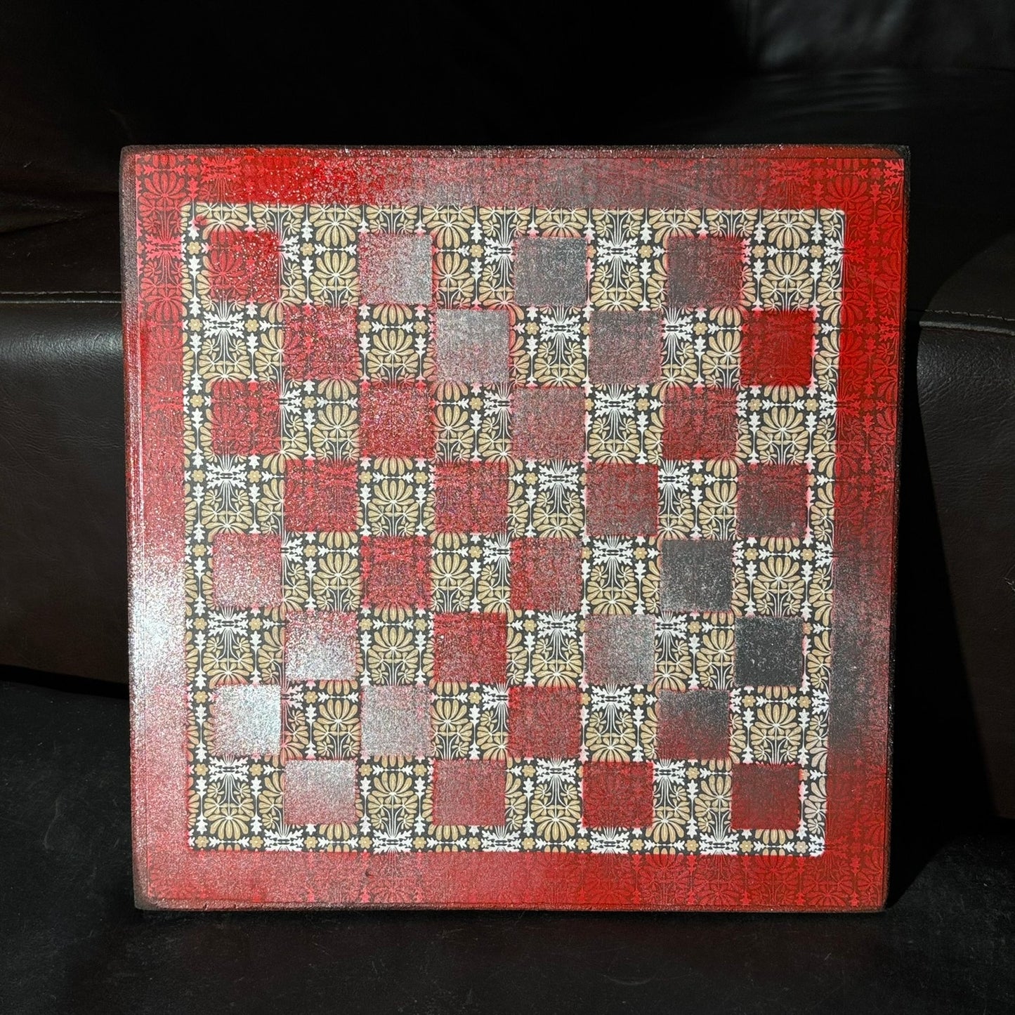 Vintage Red - Scrapbook Chess Board