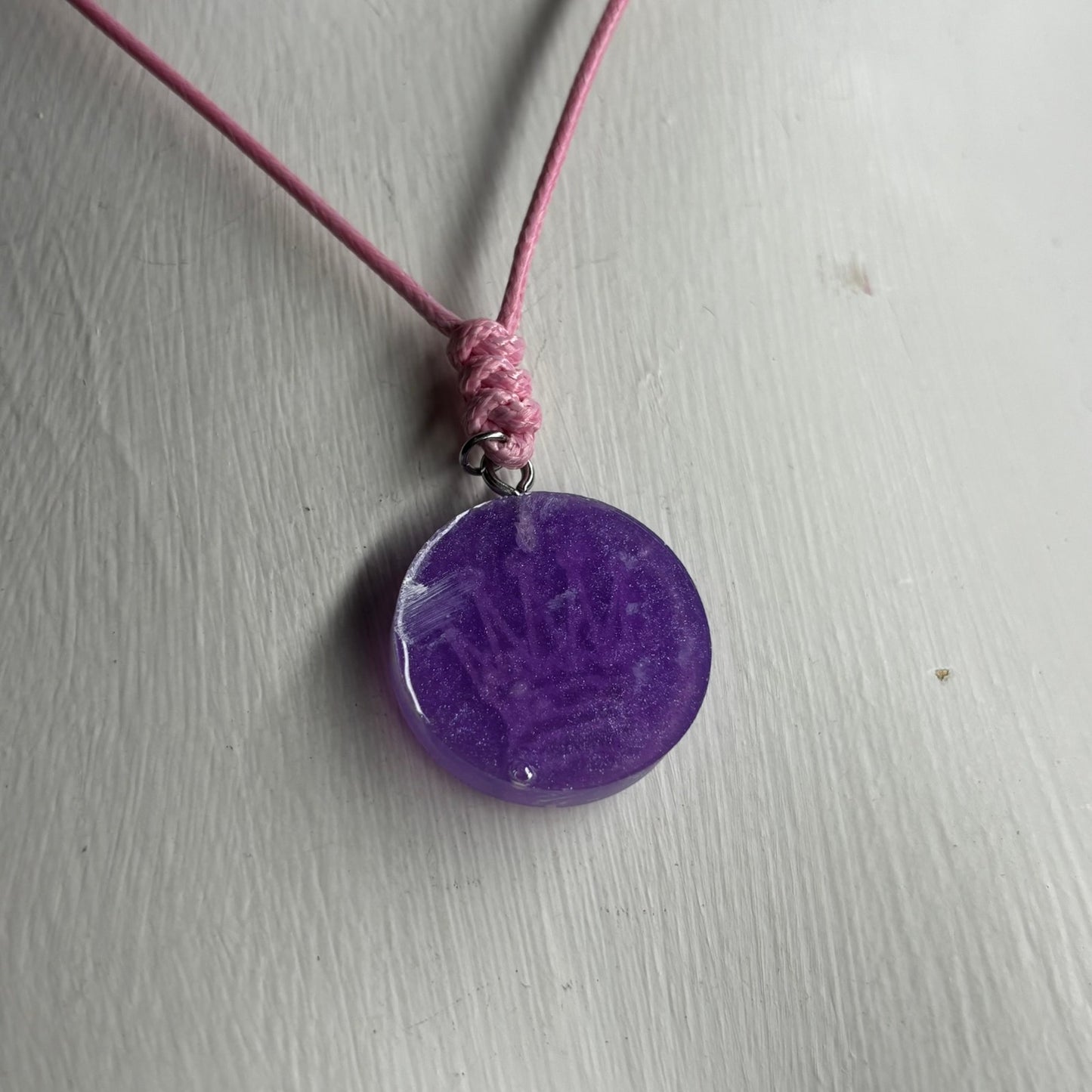 Purple Pink Queen - Handmade Resin Chess Necklace