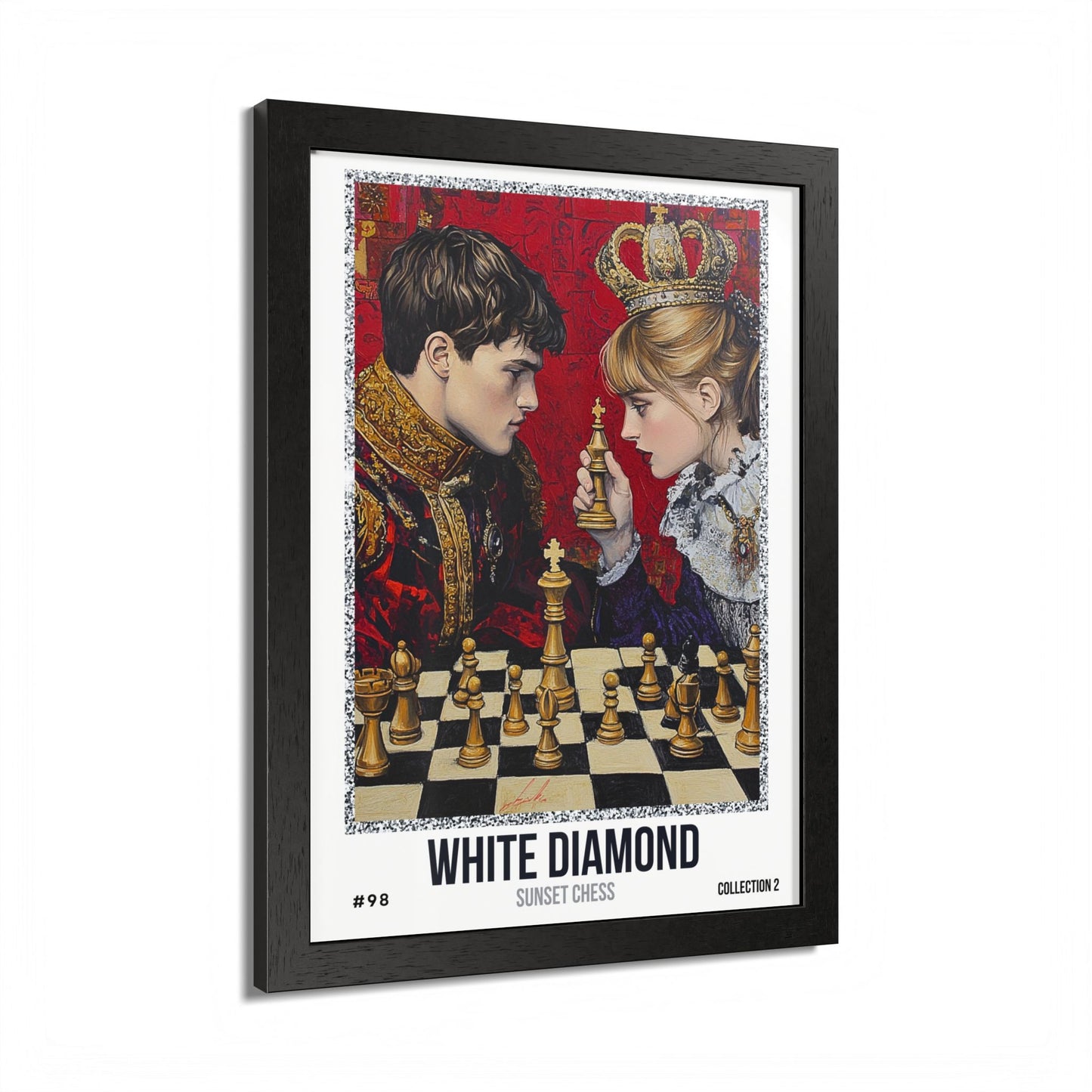 White Diamond - Collection 2 Card #98 - Sunset Card Poster Framed 12"x16"