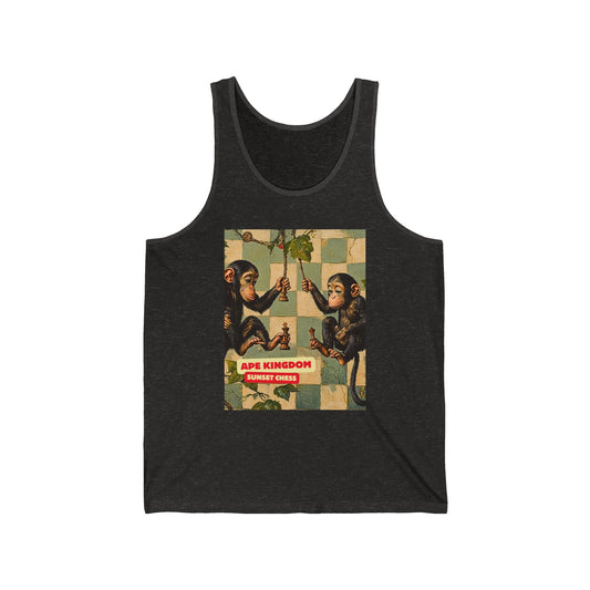 Monkeys & Chess - Charcoal Black Tank Top