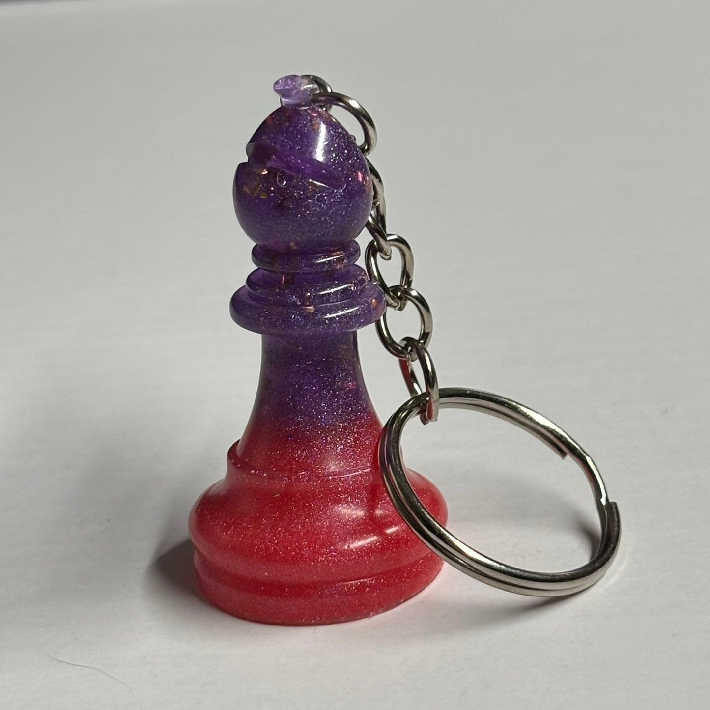 Purple Red Bishop - Handmade Resin Keychain