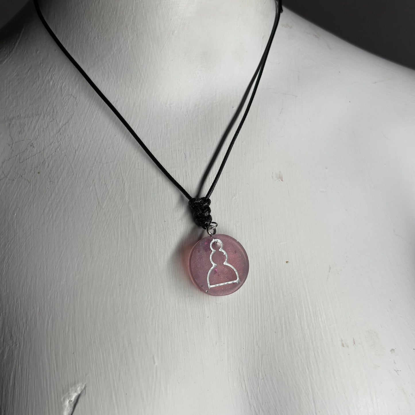 Classy Pink Pawn - Handmade Resin Chess Necklace