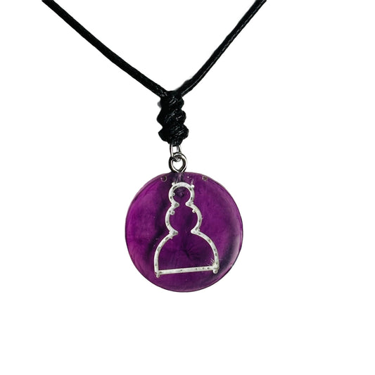 Purple Translucent Pawn - Handmade Resin Chess Necklace