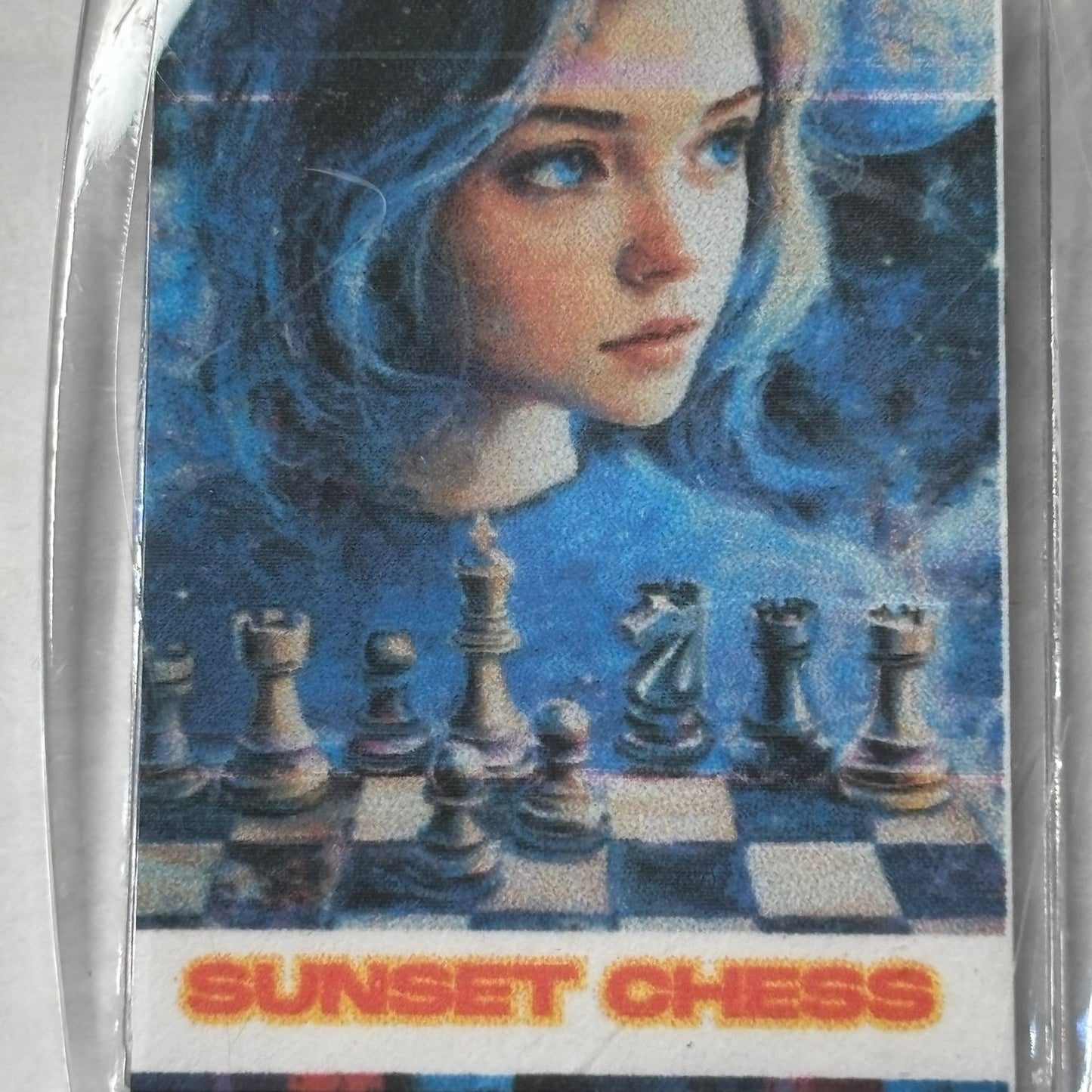 Blue Haired Woman - Chess  Photo Keychain