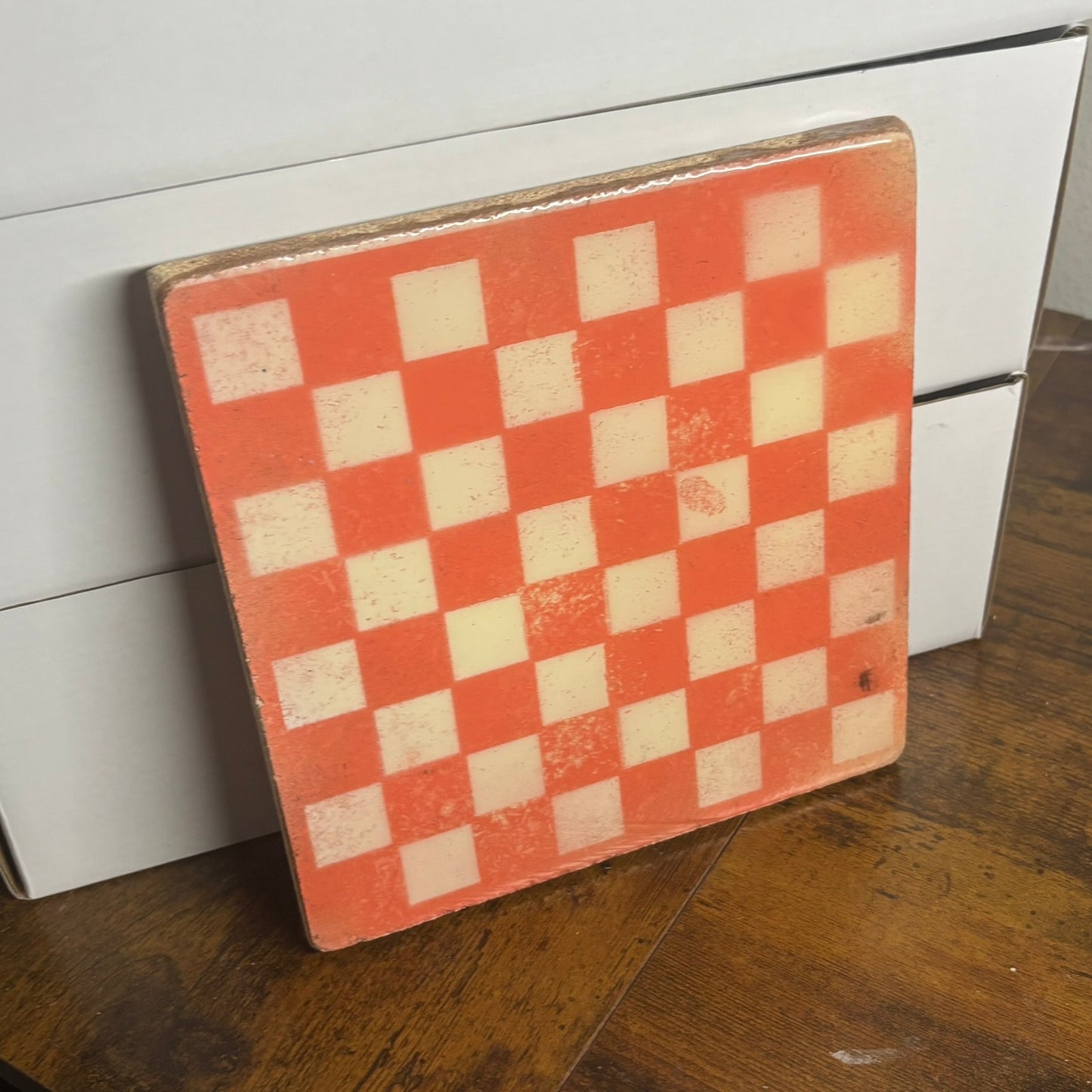 Orange Cream - Resin Coated Chess Board