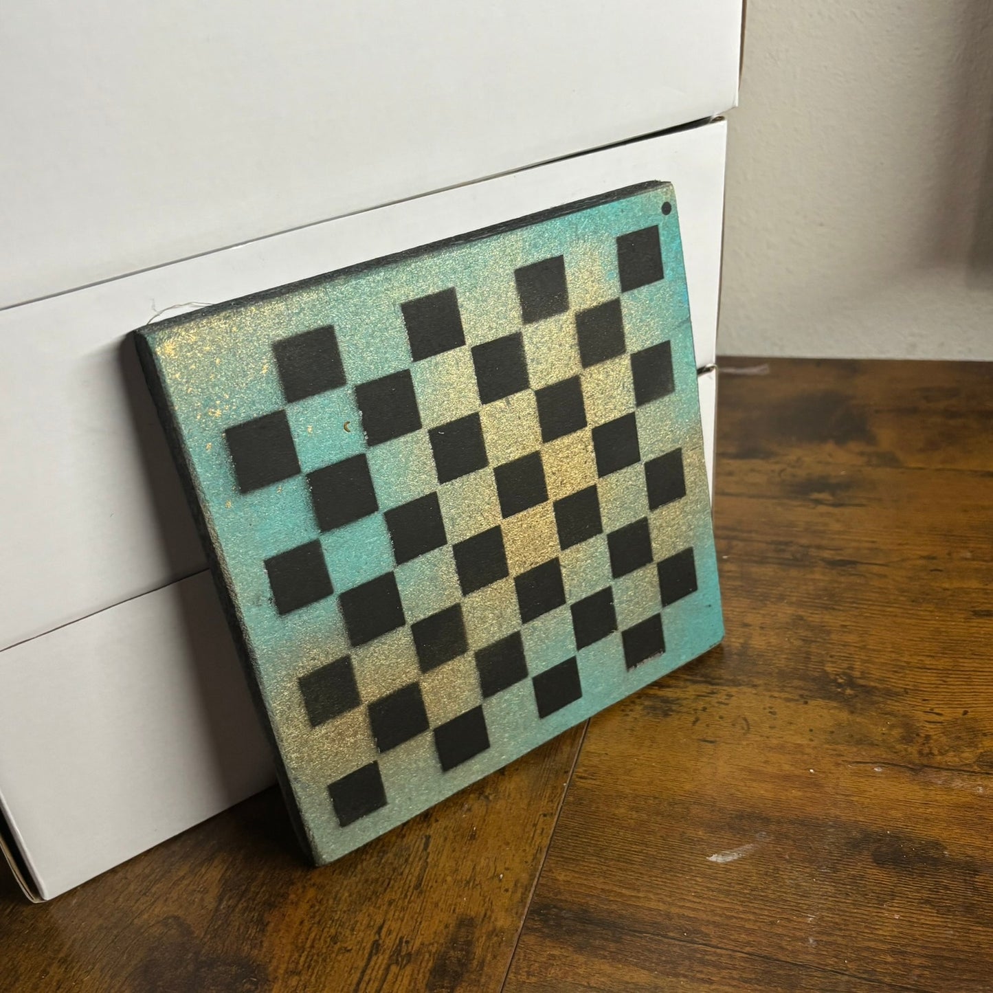 Green Yellow Hue - Painted Double Sided Chess Board