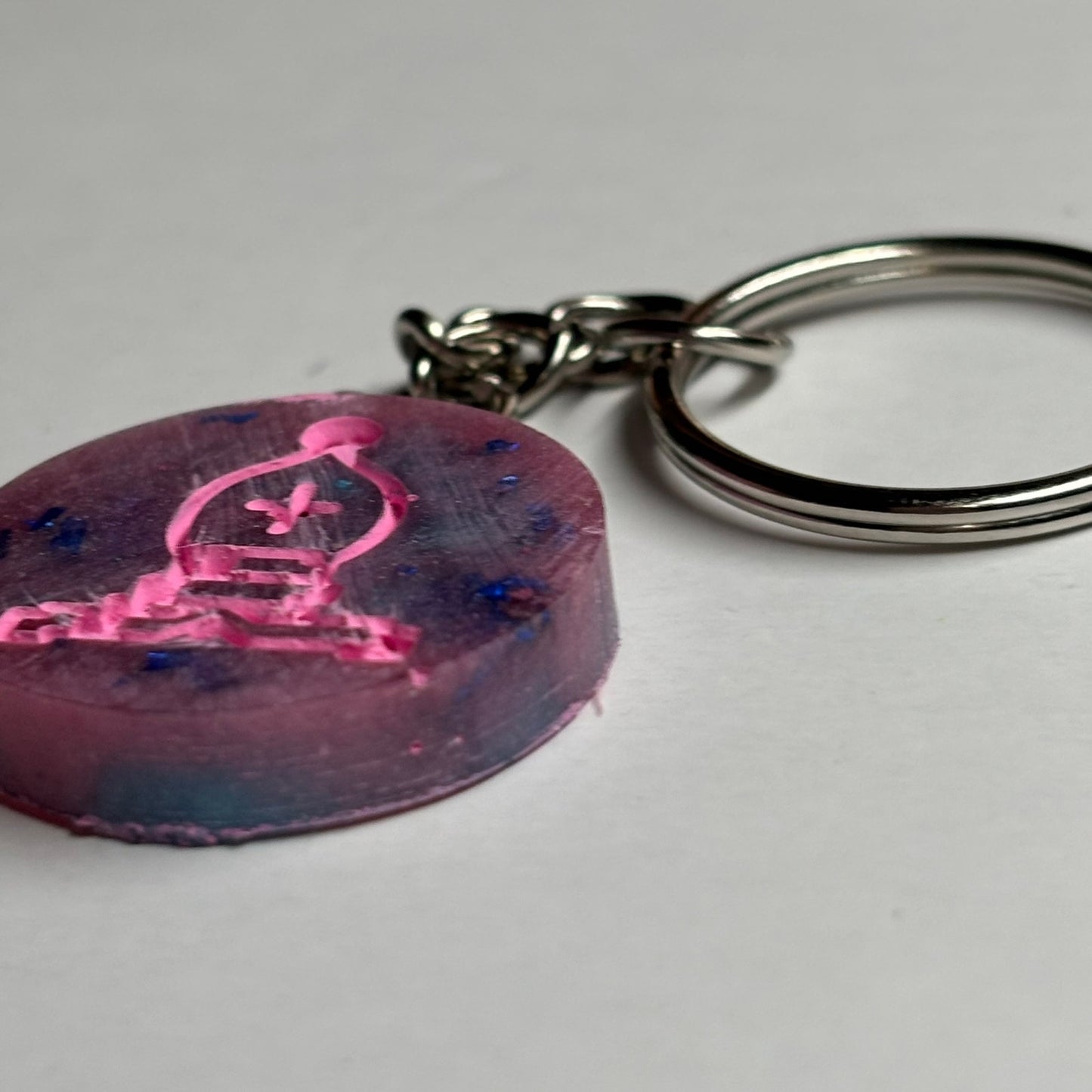 Cotton Candy Bishop - Handmade Resin Keychain - Flat Edition