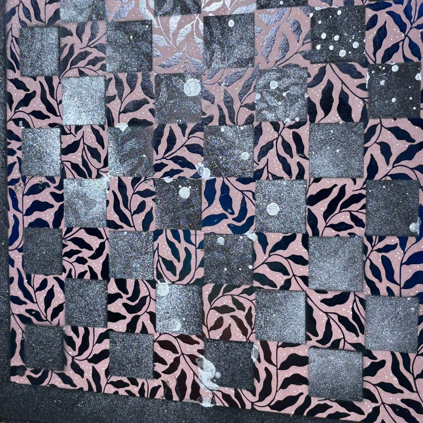 Peach Black Flowers - Scrapbook Chess Board