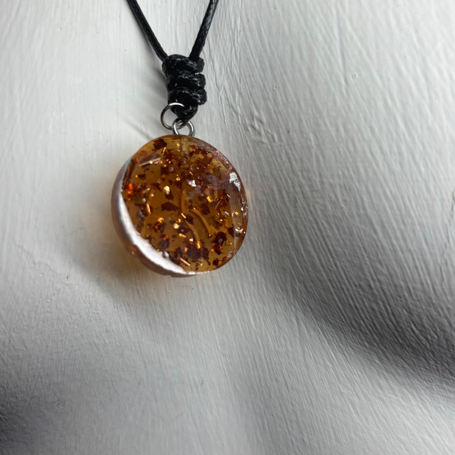 Golden Sparkle Knight - Handmade Resin Chess Necklace