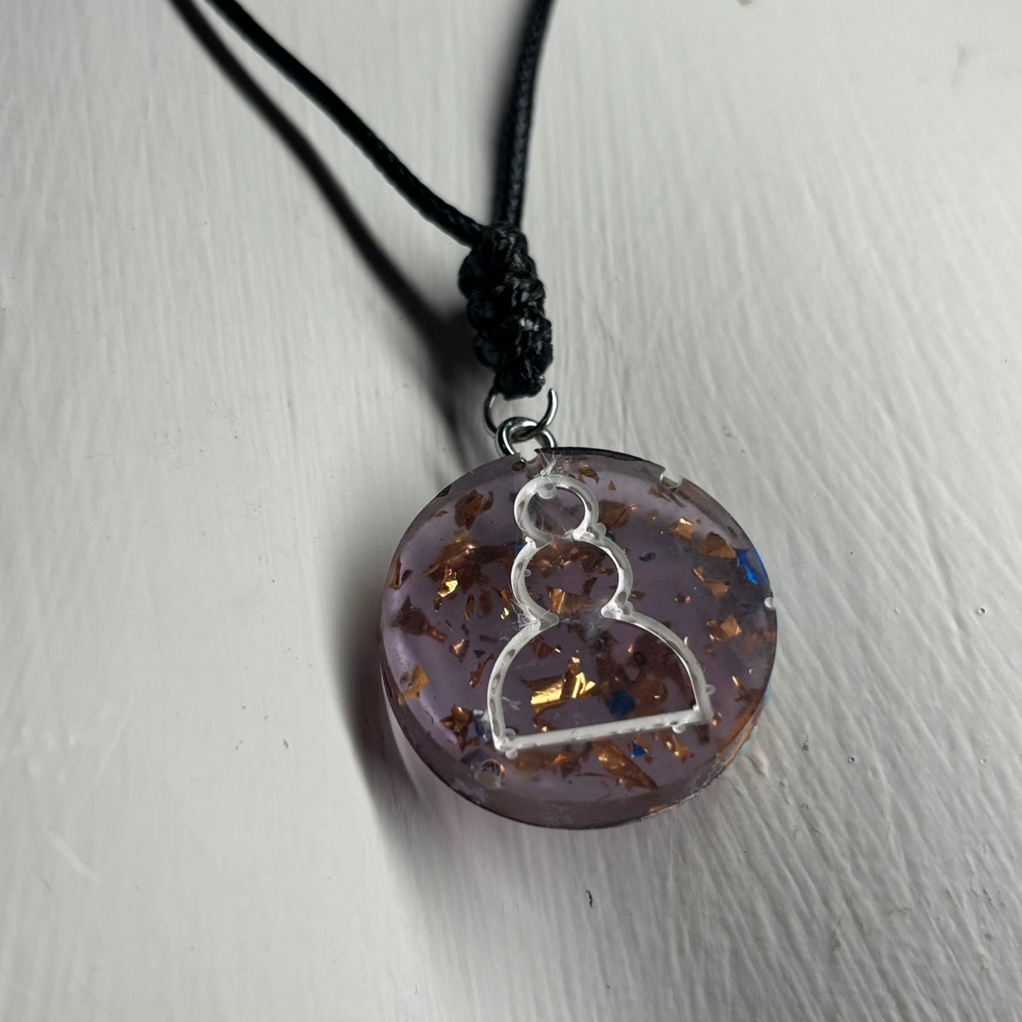 Purple Crystal Pawn - Handmade Resin Chess Necklace