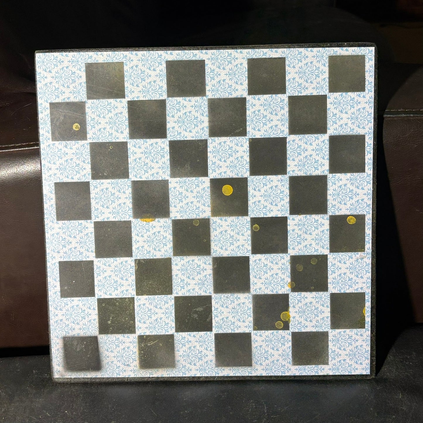 Vintage Blue & Black- Scrapbook Chess Board