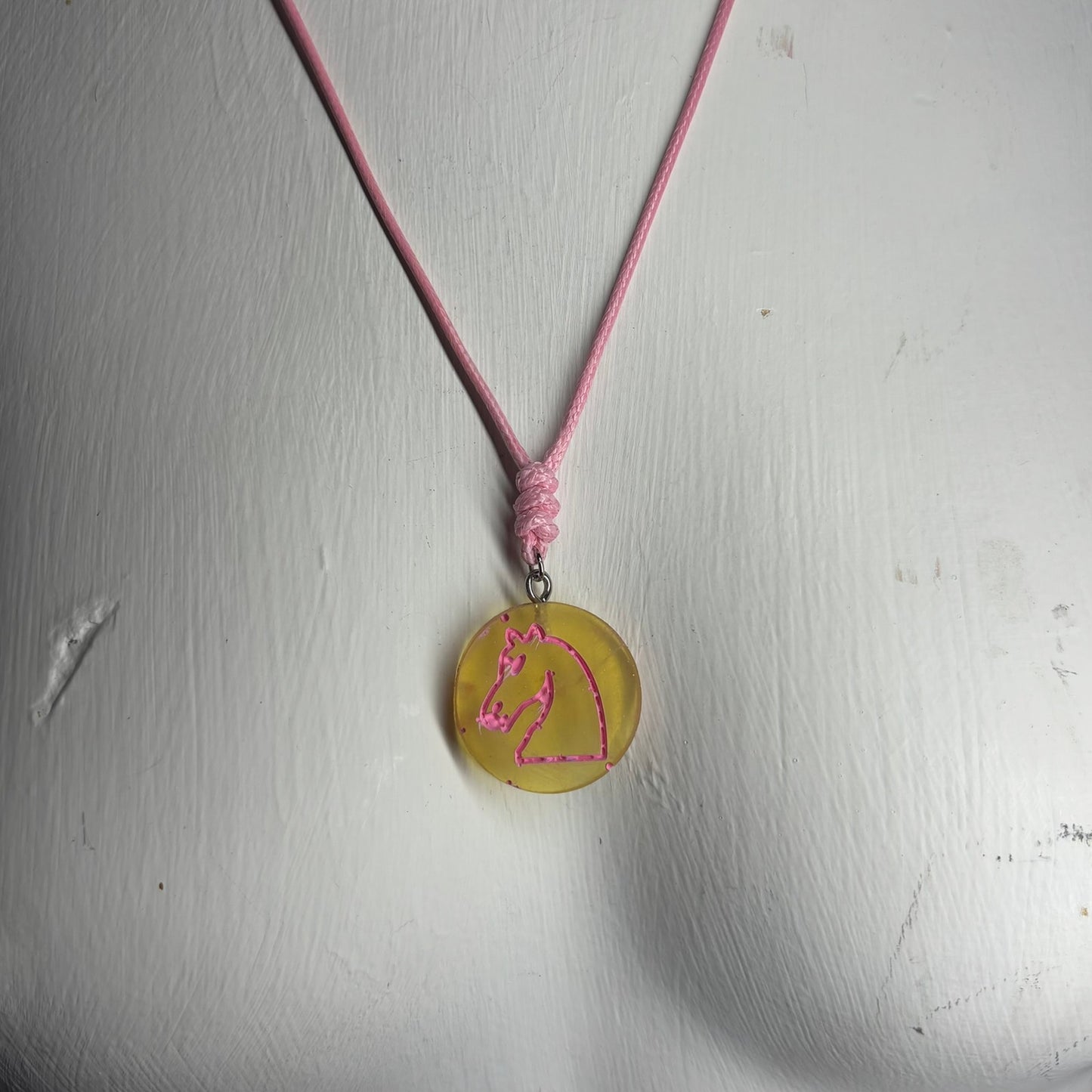 Bright Knight - Handmade Resin Chess Necklace