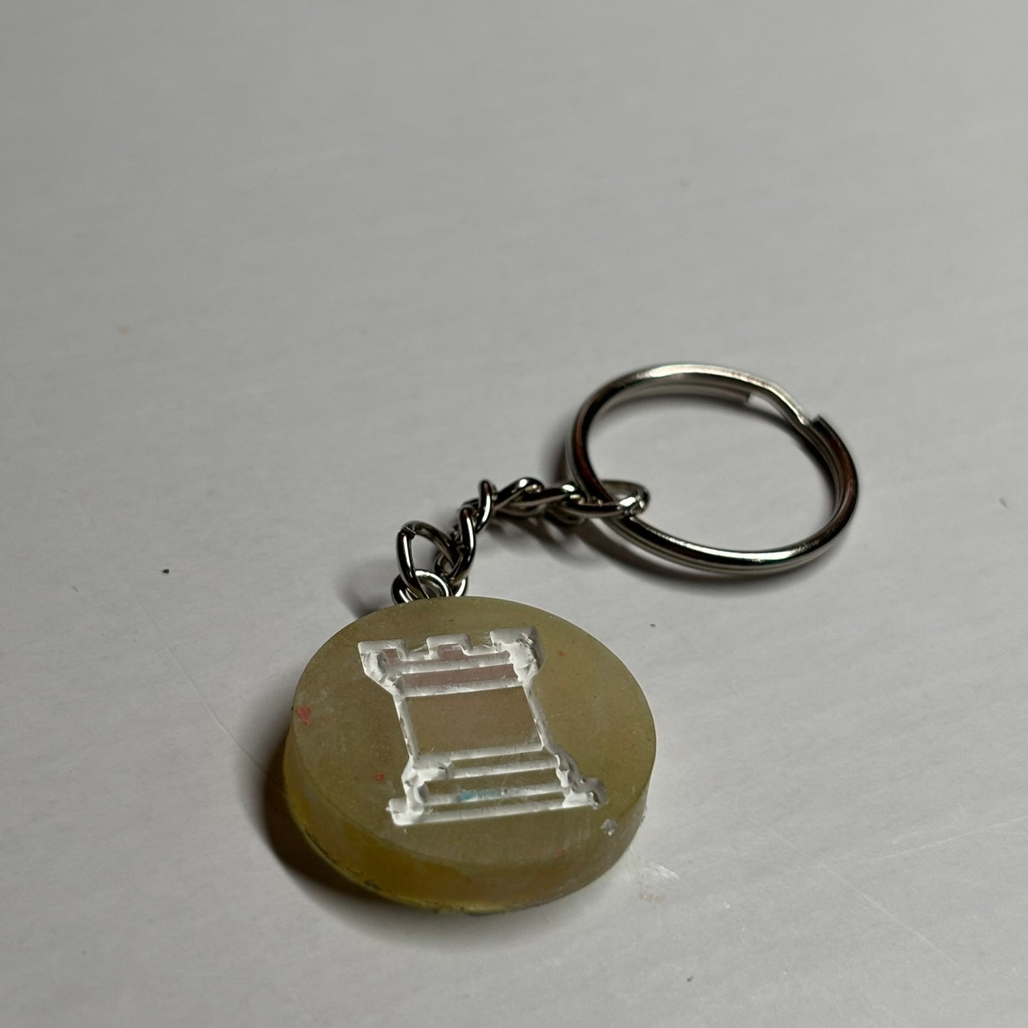 Sun Yellow Rook Handmade Resin Keychain - Flat Edition