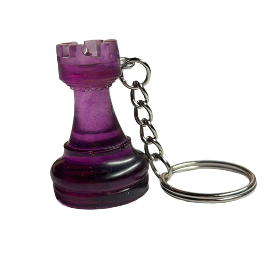 Translucent Purple Rook - Handmade Resin Keychain