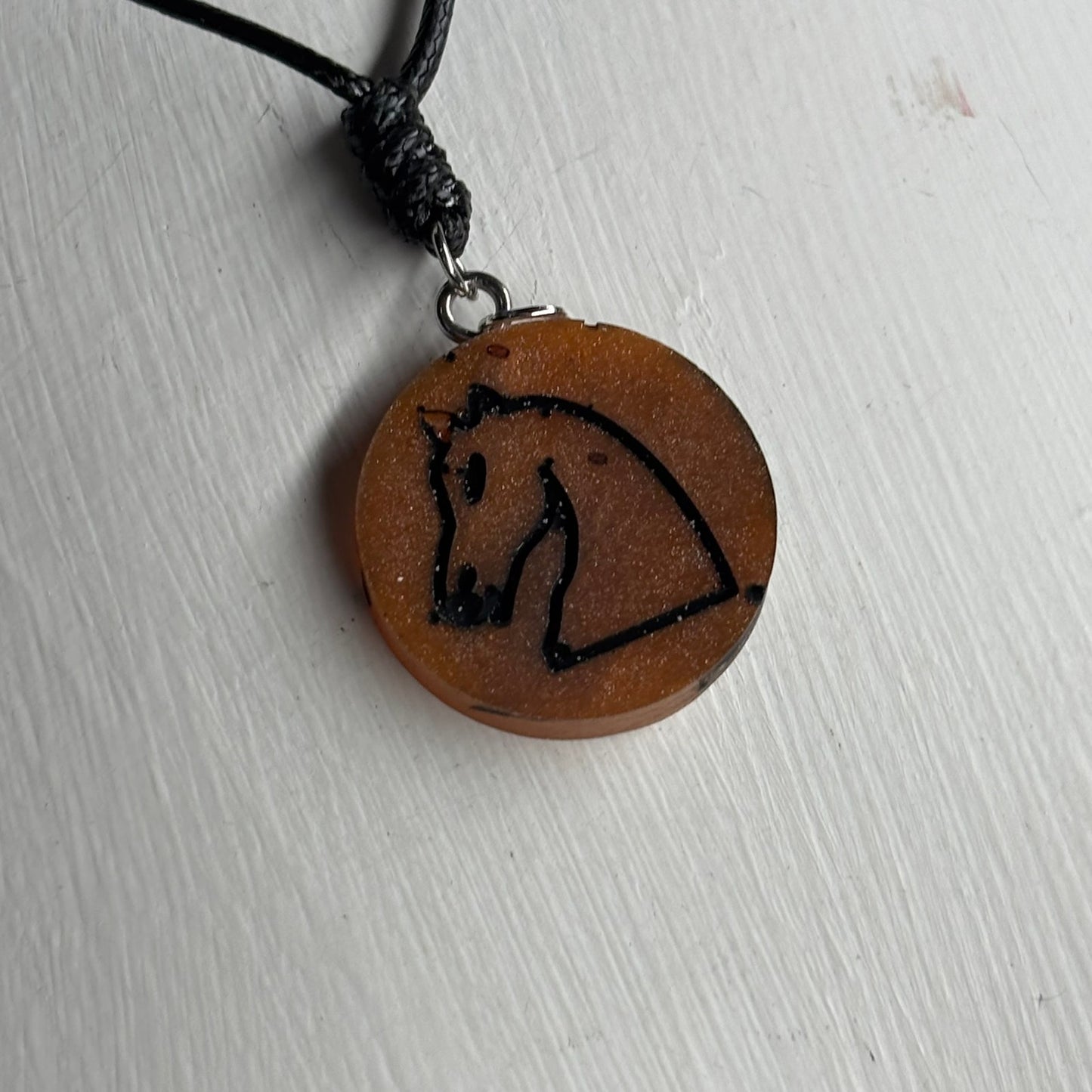 Coffee Knight - Handmade Resin Chess Necklace