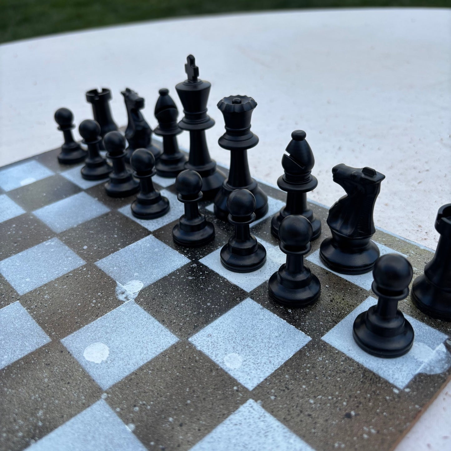Blackboard Blue - Painted Chess Set