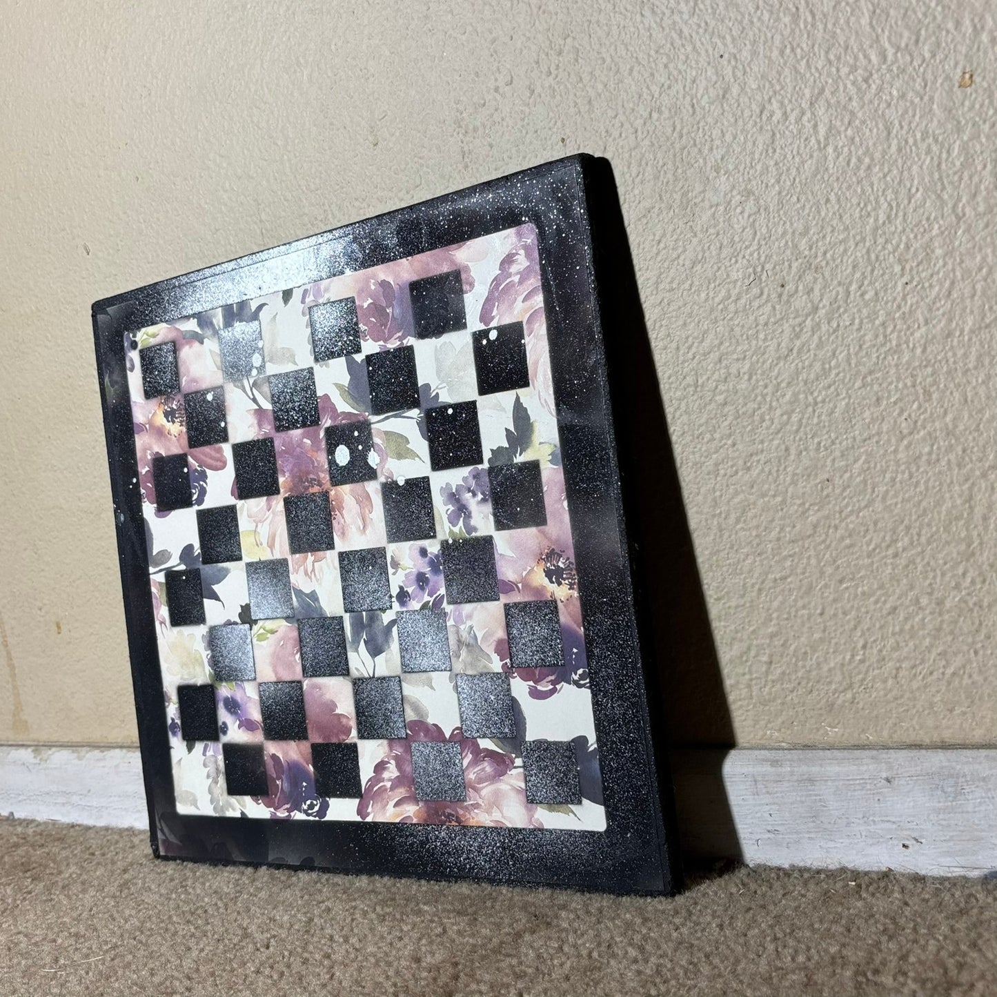 Chrome Mist Budding Flowers - Scrapbook Chess Board