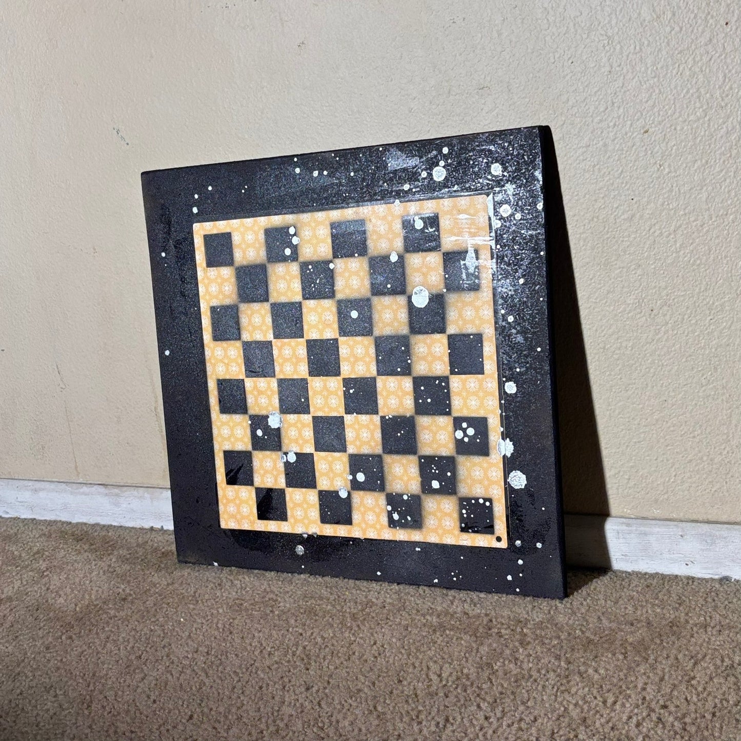 Yellow Vintage Pattern - Large Scrapbook Chess Board