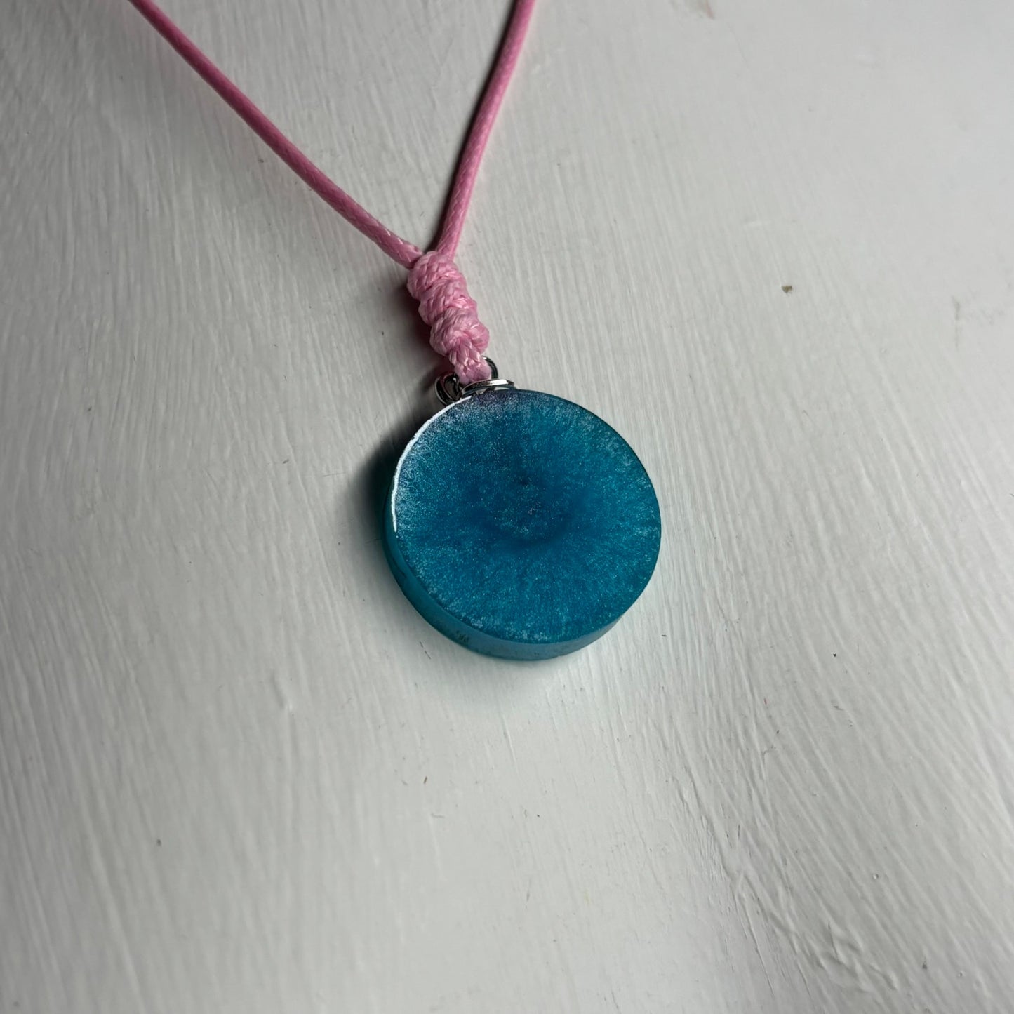 Pink & Blue Pawn - Handmade Resin Chess Necklace