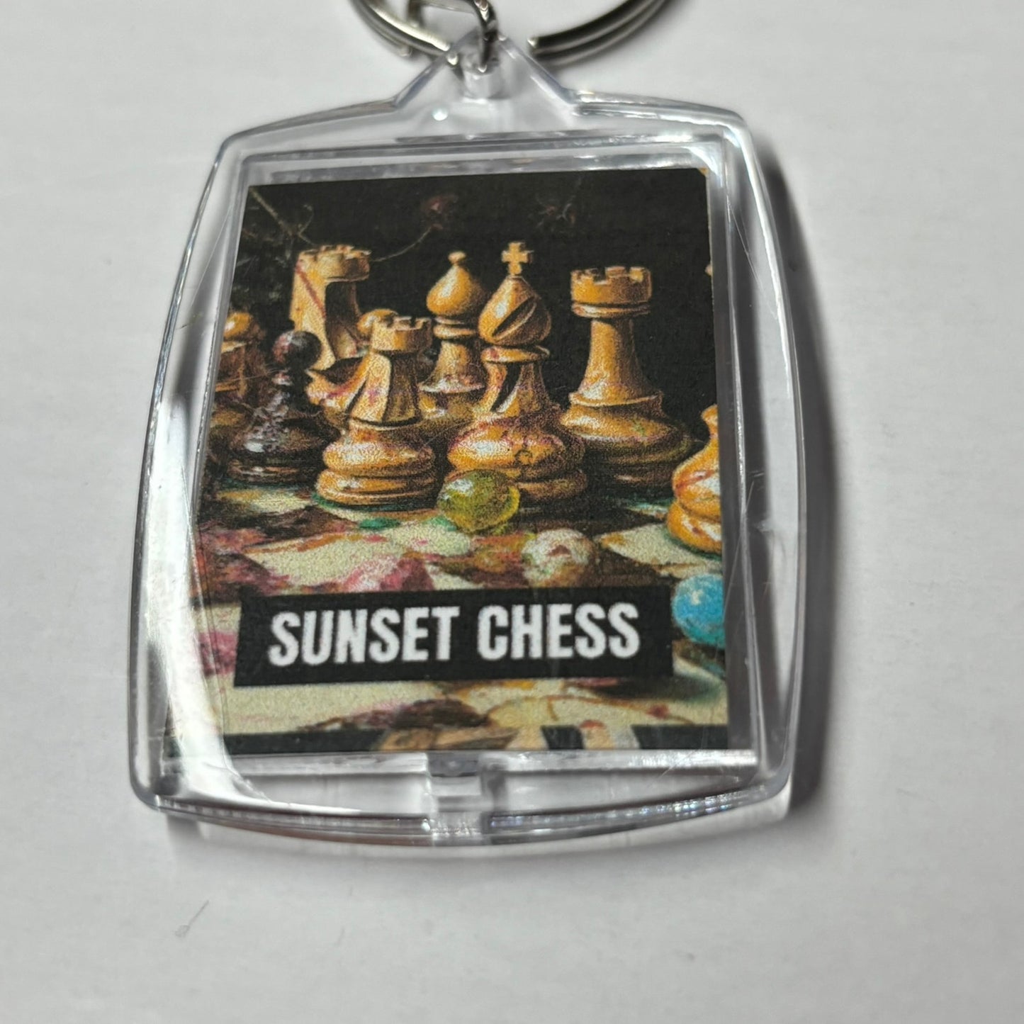 Chess is Fun - Sunset Chess Photo Keychain