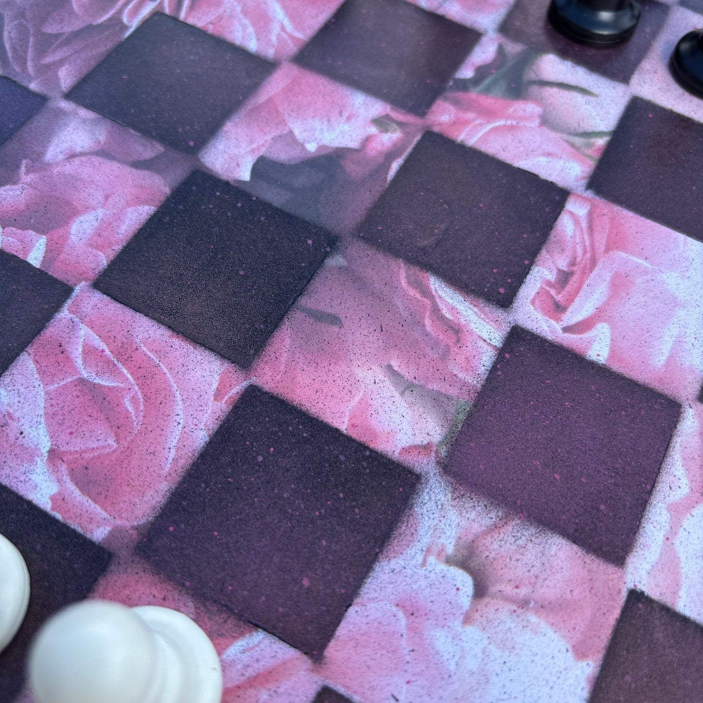 Pink Flowers - Scrapbook Chess Set