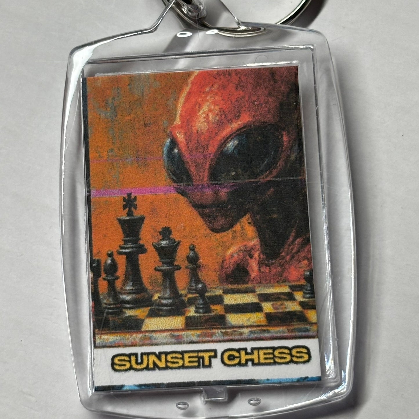 Red Alien - Chess  Photo Keychain