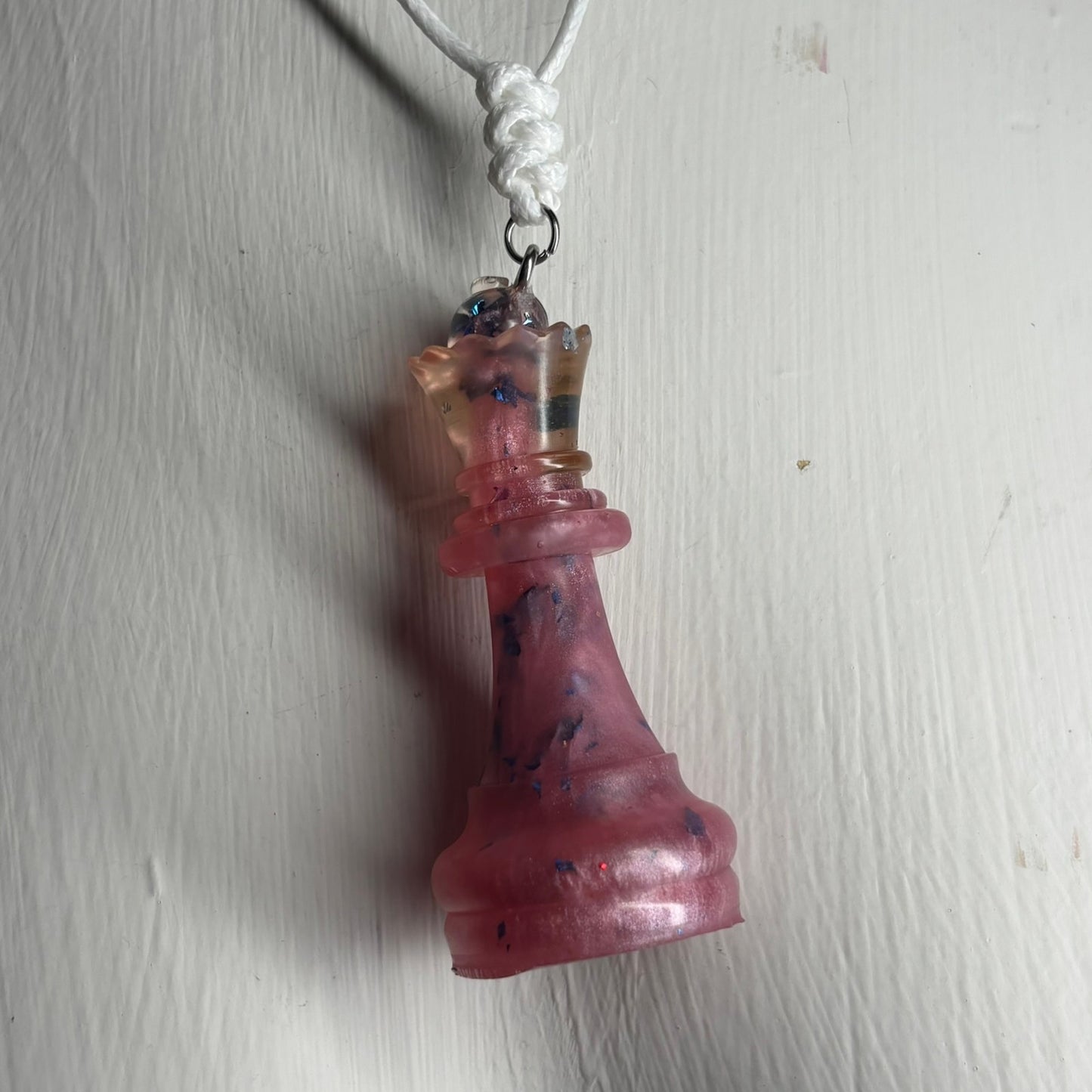 Royalty Pink Queen - Handmade Resin Chess Necklace
