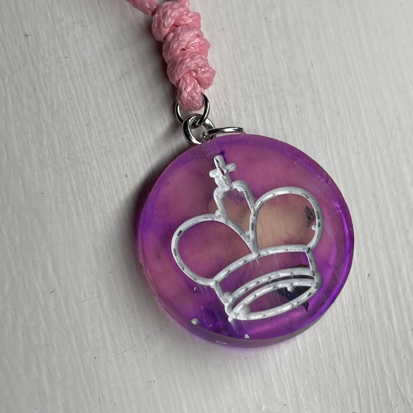 Purple Cosmic King - Handmade Resin Chess Necklace