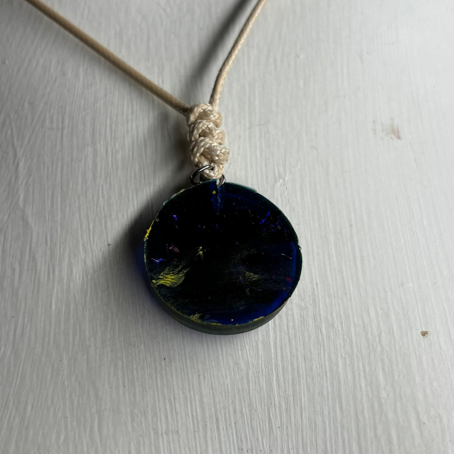 Navy Blue Rook - Handmade Resin Chess Necklace