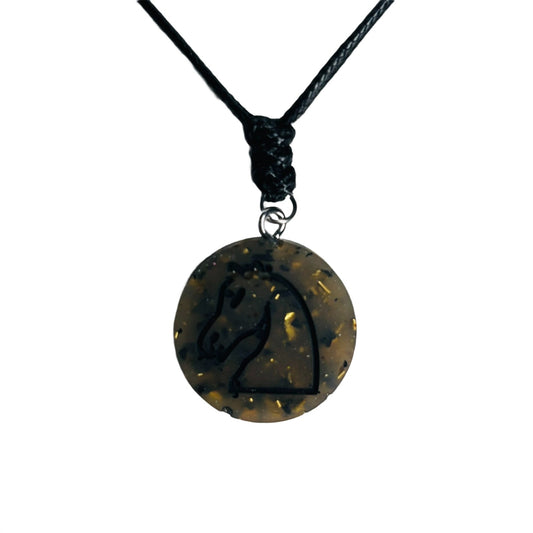 Dark Luxury Knight - Handmade Resin Chess Necklace