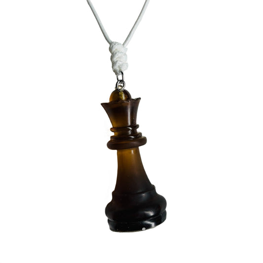 Coffee Queen - Handmade Resin Chess Necklace