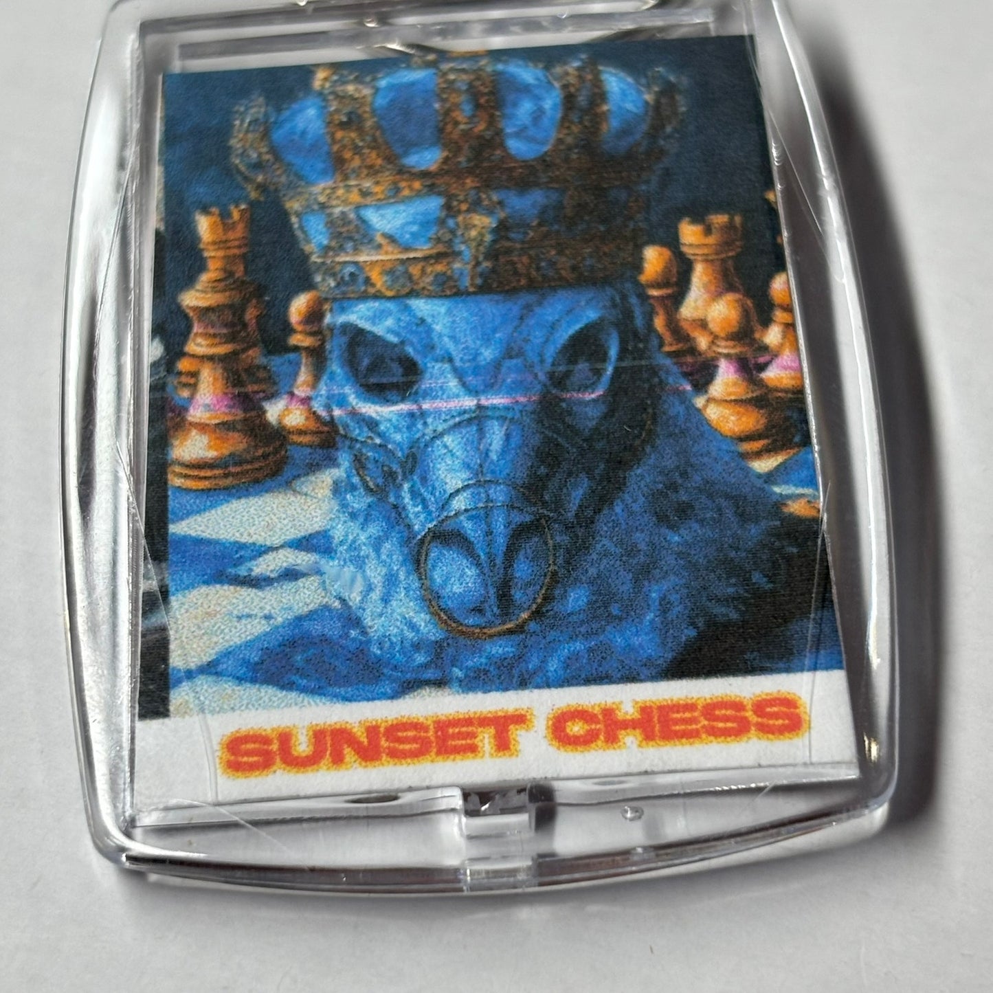 Blue Beast - Sunset Chess Photo Keychain