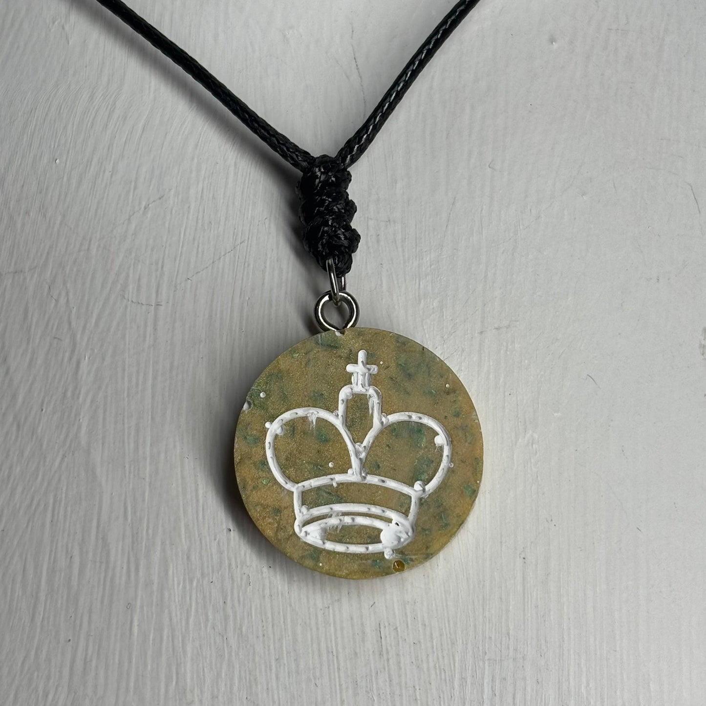 Yellow Supreme King - Handmade Resin Chess Necklace