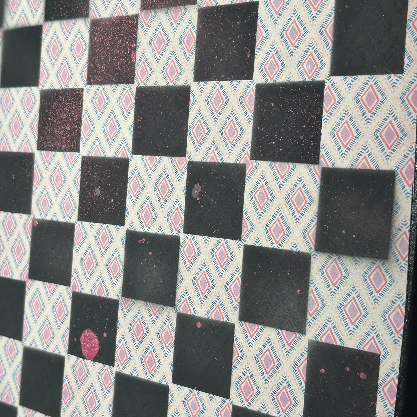Light Pink & Blue - Scrapbook Chess Board