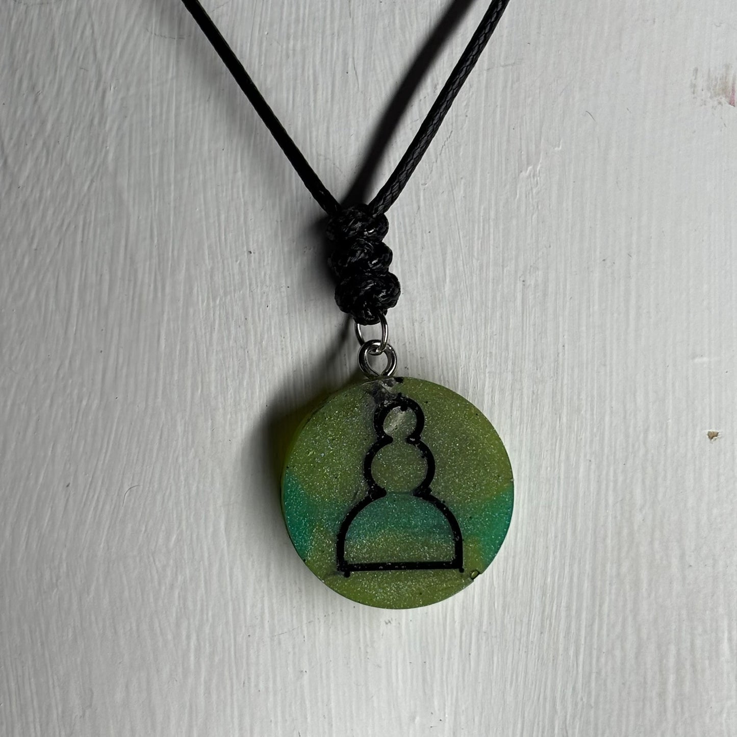 Green Pawn - Handmade Resin Chess Necklace