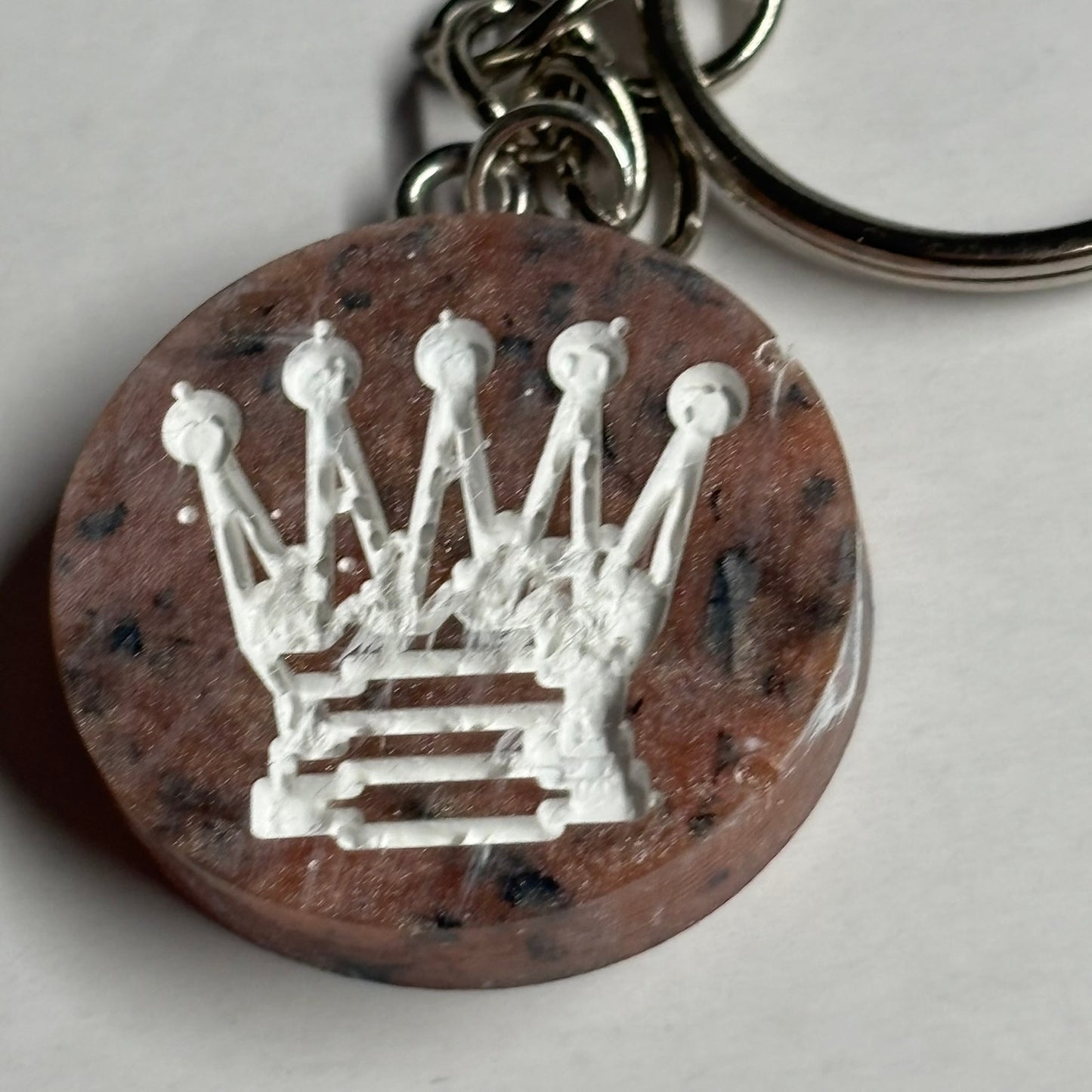 Royal Peach Queen - Handmade Resin Keychain
